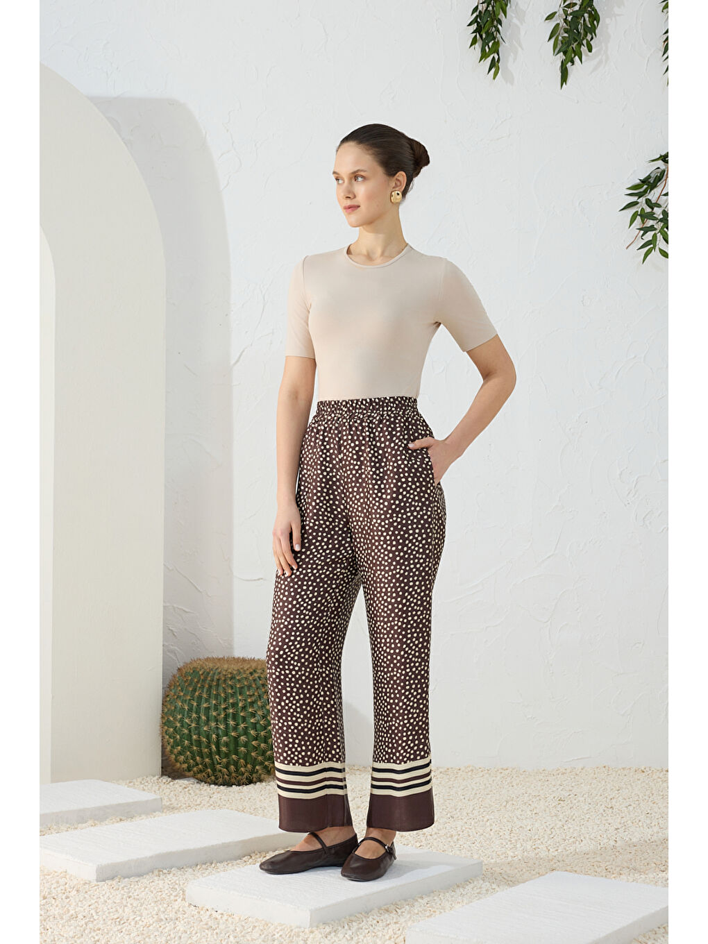 Kahverengi Desenli Pantolon-3