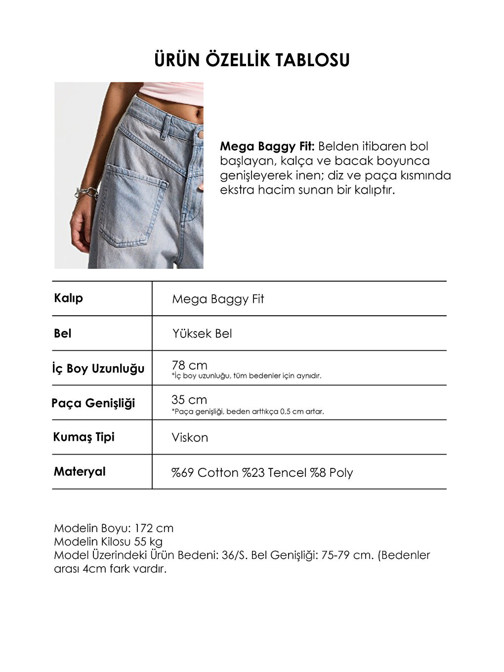 Kadın Gri Jean 2s6-89 Mega Baggy Çift Parça Önden Cepli Tasarım Denim Jean-4