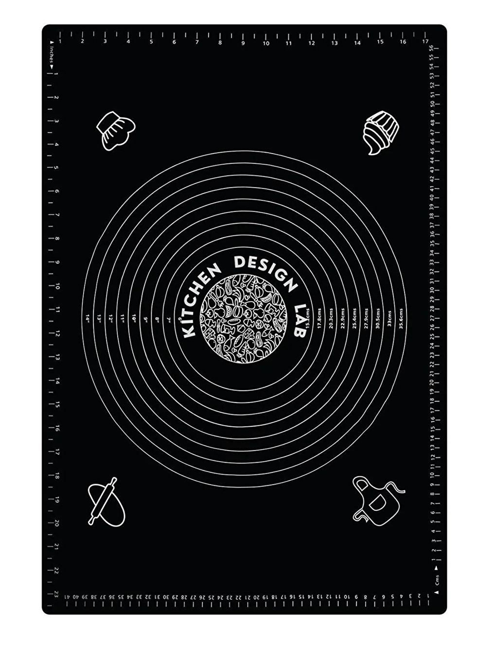 Gri Siyah 45x65 cm Silikon Hamur Açma Matı Çelik Un Eleği ve Kullan At Krema Sıkma Torbası Seti-1