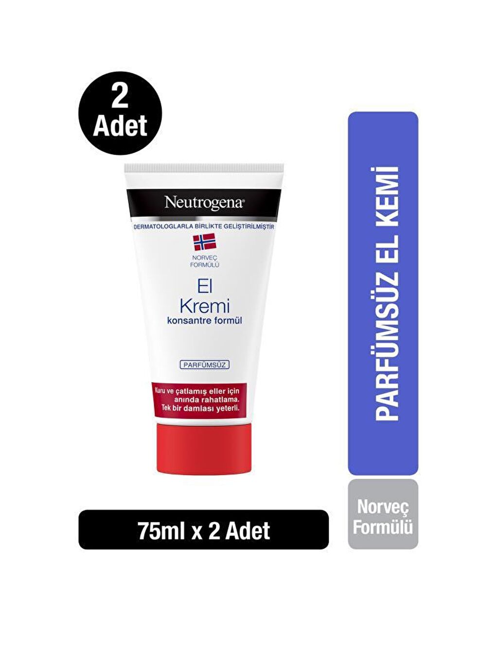 Neutrogena Renksiz Norveç Formülü El Kremi Parfümsüz 75 Ml X 2 Adet