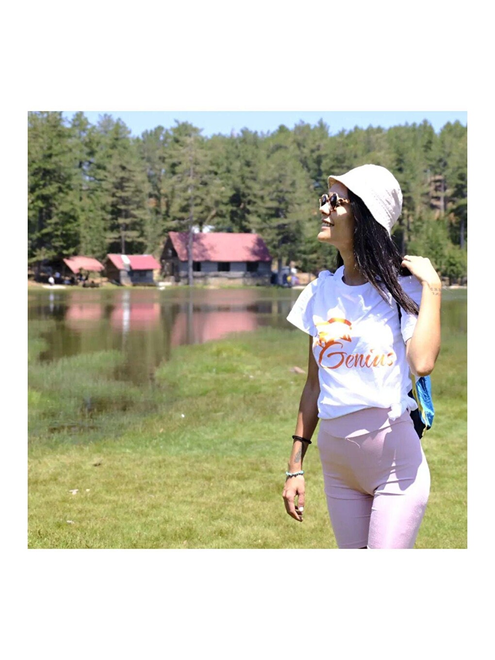 Beyaz Unisex Baskılı Spor Tişört Outdoor-3