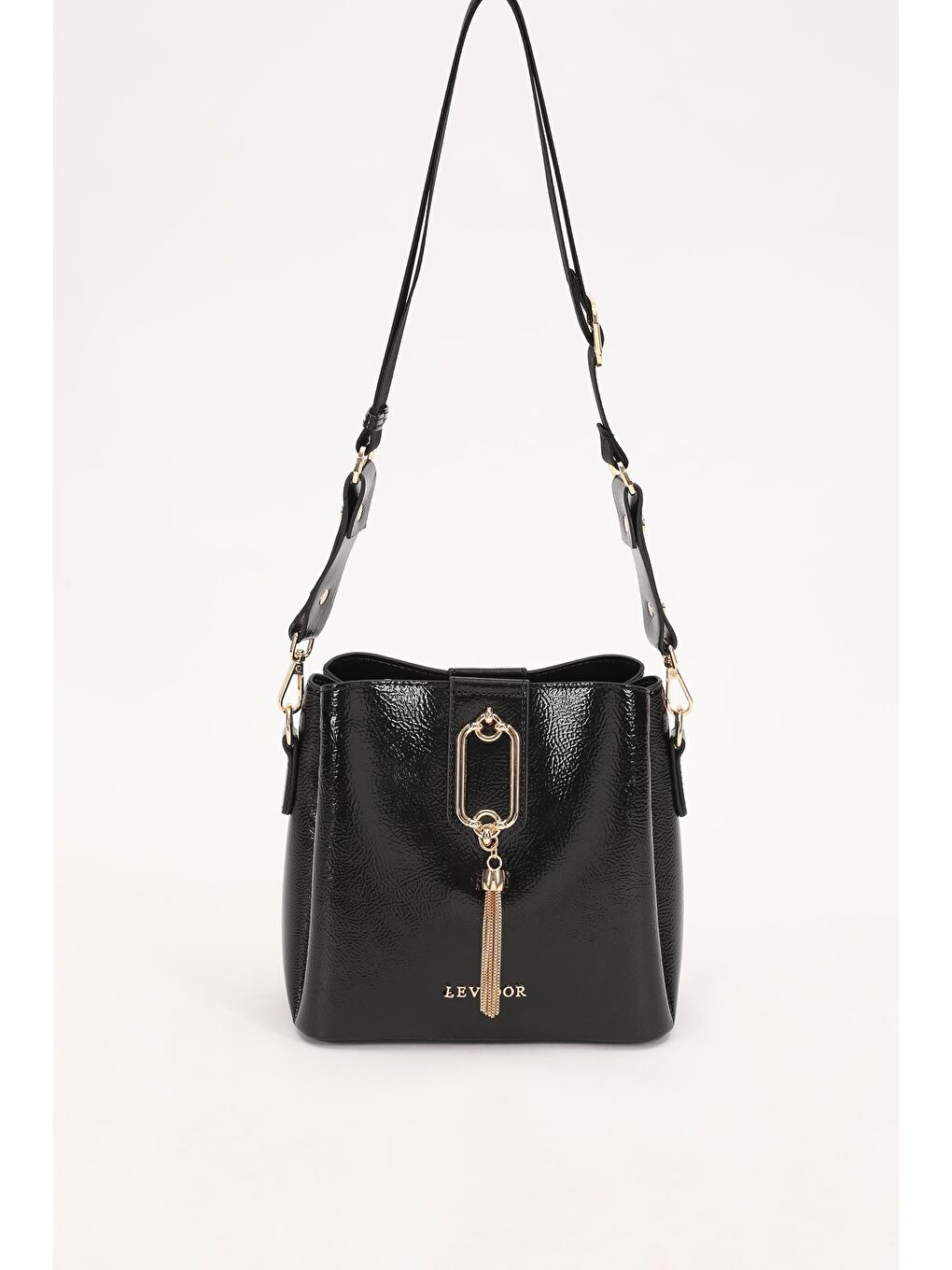 Siyah Kırışık Rugan Kadın El ve Omuz Çantası 930126