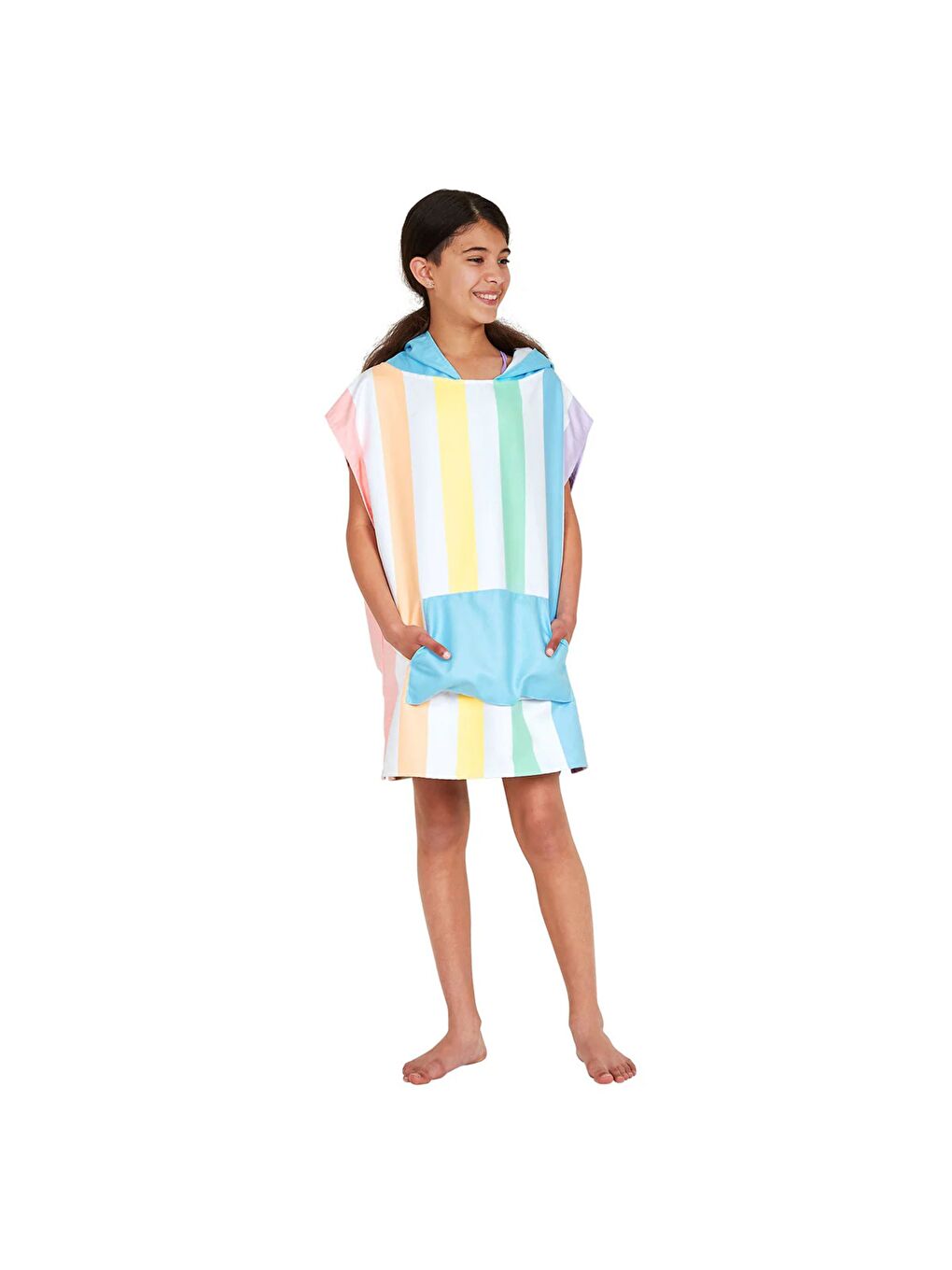 Karışık UV Korumalı Çocuk Panço / Plaj Havlusu-6