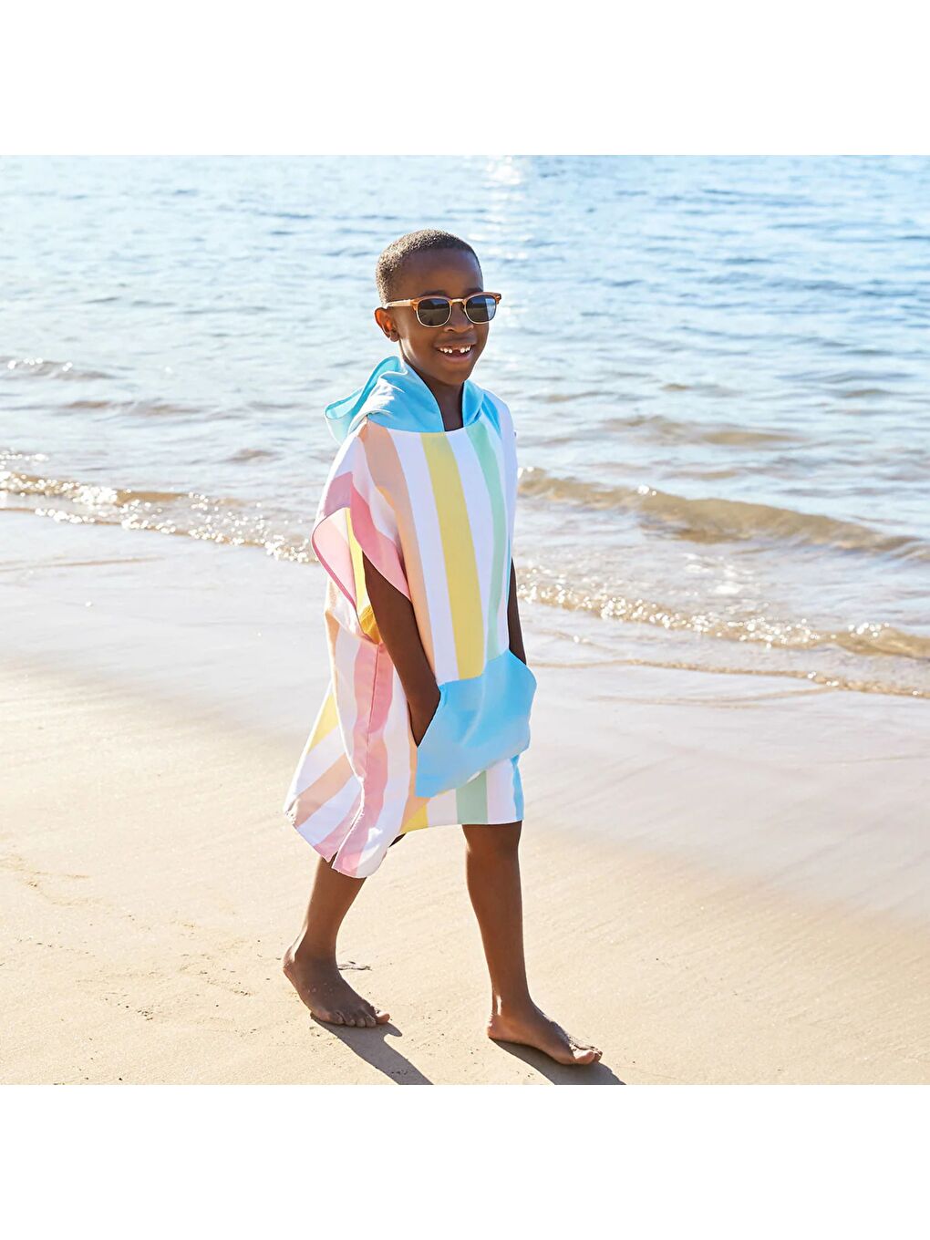 Karışık UV Korumalı Çocuk Panço / Plaj Havlusu-7
