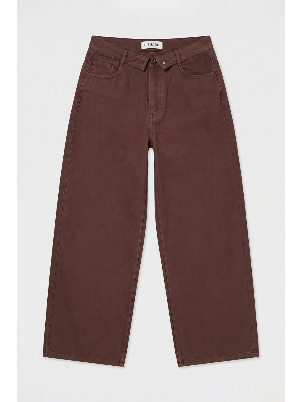 Kahverengi Kadın Kahve 6s6-81 Straight Fit Kemer Detaylı Özel Tasarım Denim Jean-4