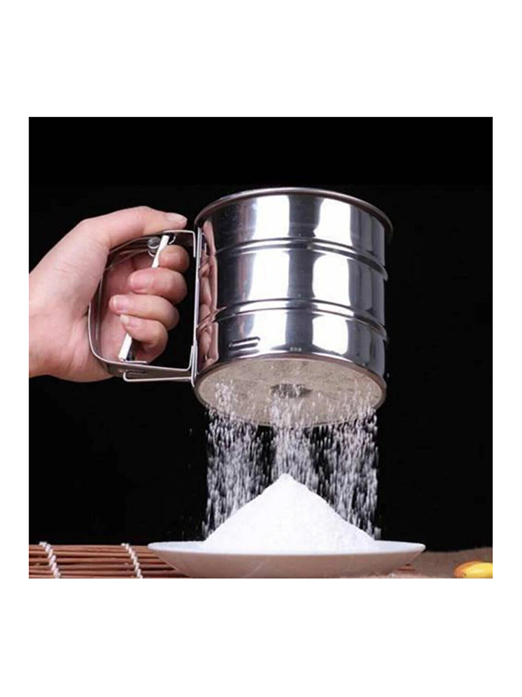 Gri 45x65 cm Silikon Hamur Açma Matı Çelik Un Eleği ve Kullan At Krema Sıkma Torbası Seti-2