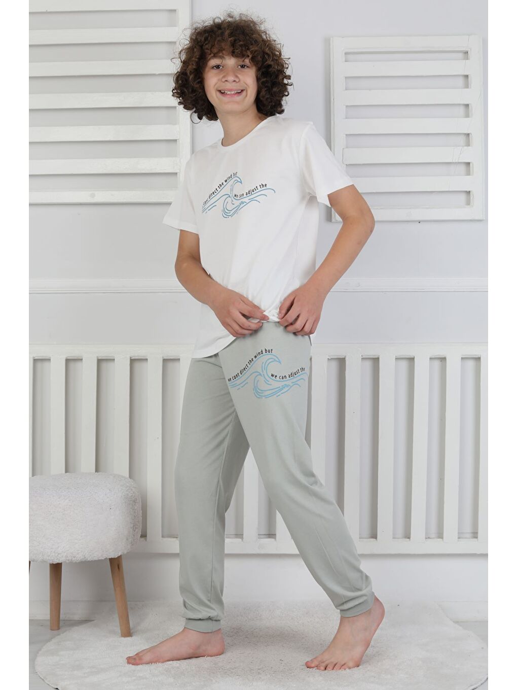 Yeşil We Can Adjust The Baskılı Erkek Çocuk Pijama Takımı