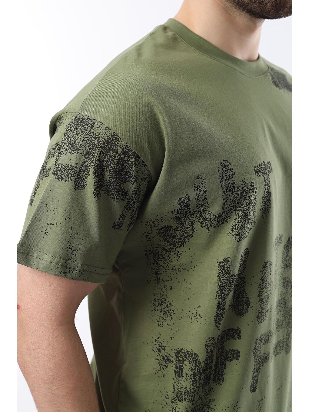 Haki Baskılı Erkek Tişört E7115-3