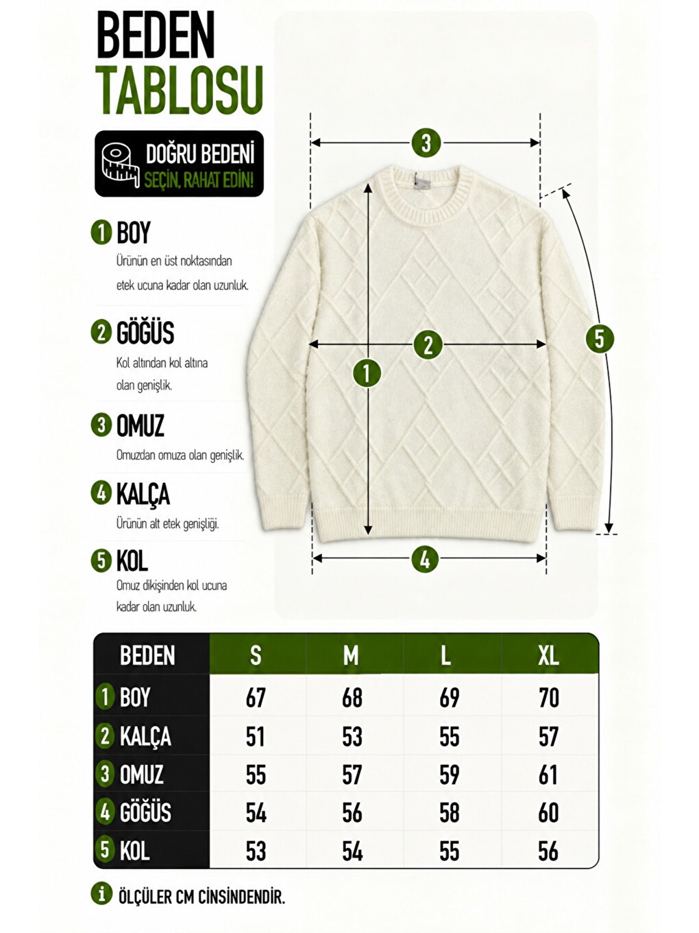 Beyaz Çapraz Desen Oversize Kışlık Kazak Dp 17567_10066-6