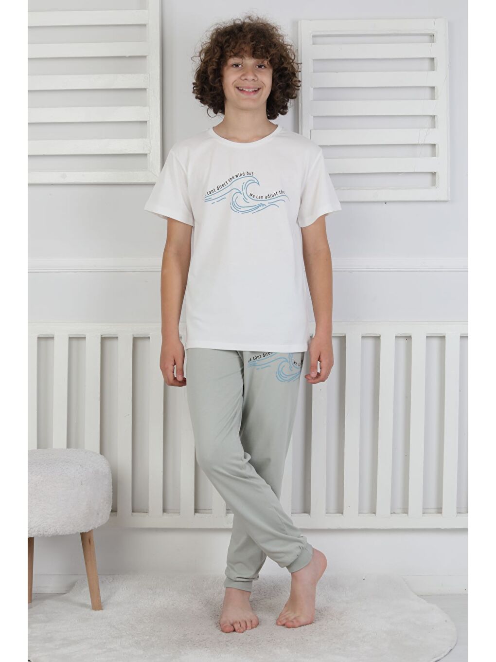 Yeşil We Can Adjust The Baskılı Erkek Çocuk Pijama Takımı-1