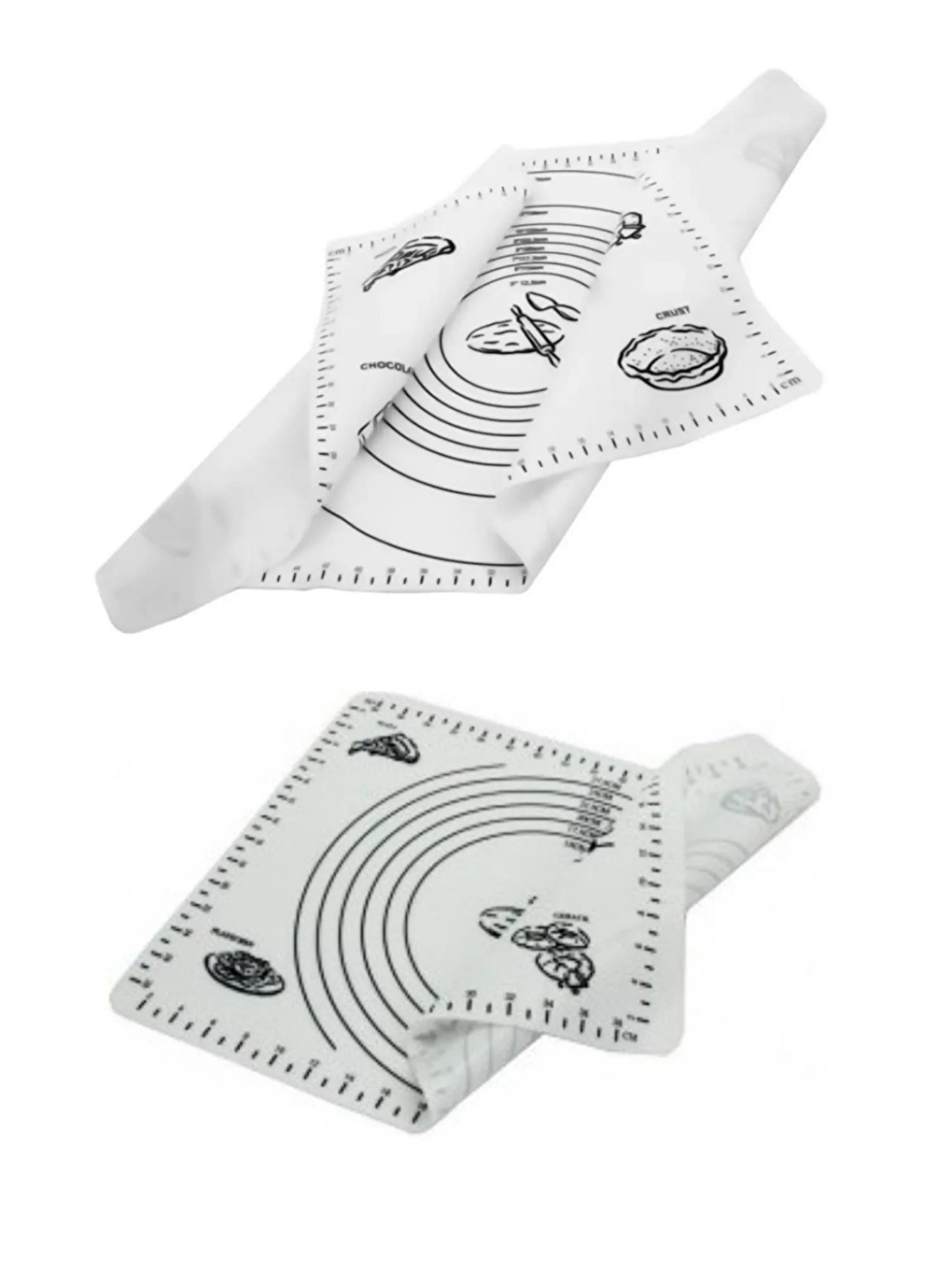 Gri 45x65 cm Silikon Hamur Açma Matı Çelik Un Eleği ve Kullan At Krema Sıkma Torbası Seti-3