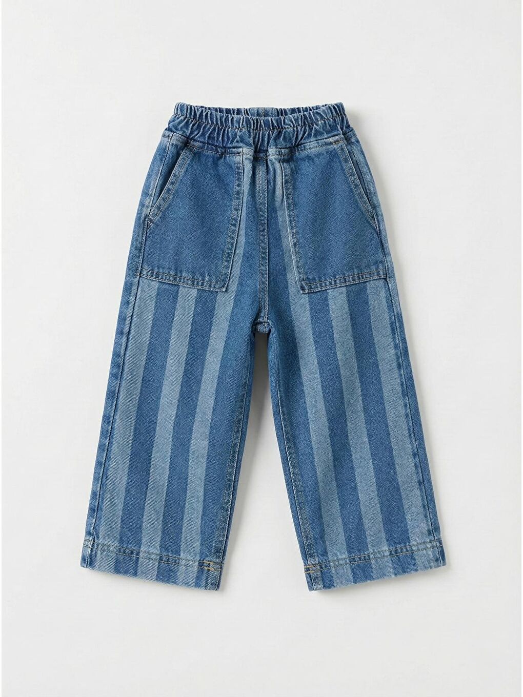 Erkek Çocuk Mavi Denim Yelek Tişört Ve Pantolon Takım-4