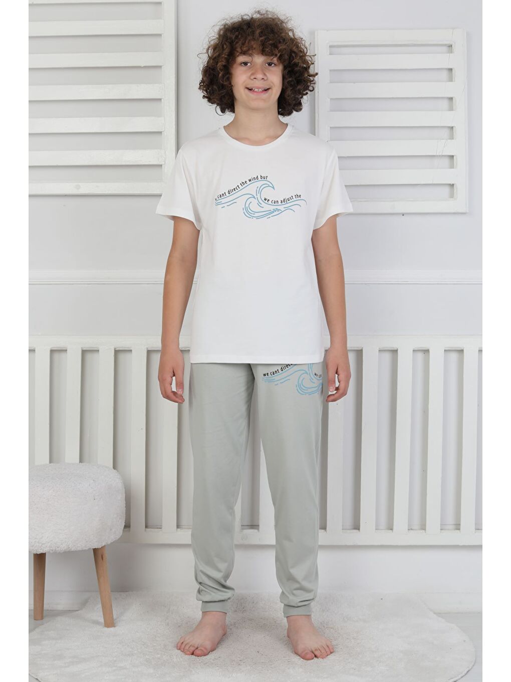 Yeşil We Can Adjust The Baskılı Erkek Çocuk Pijama Takımı-4