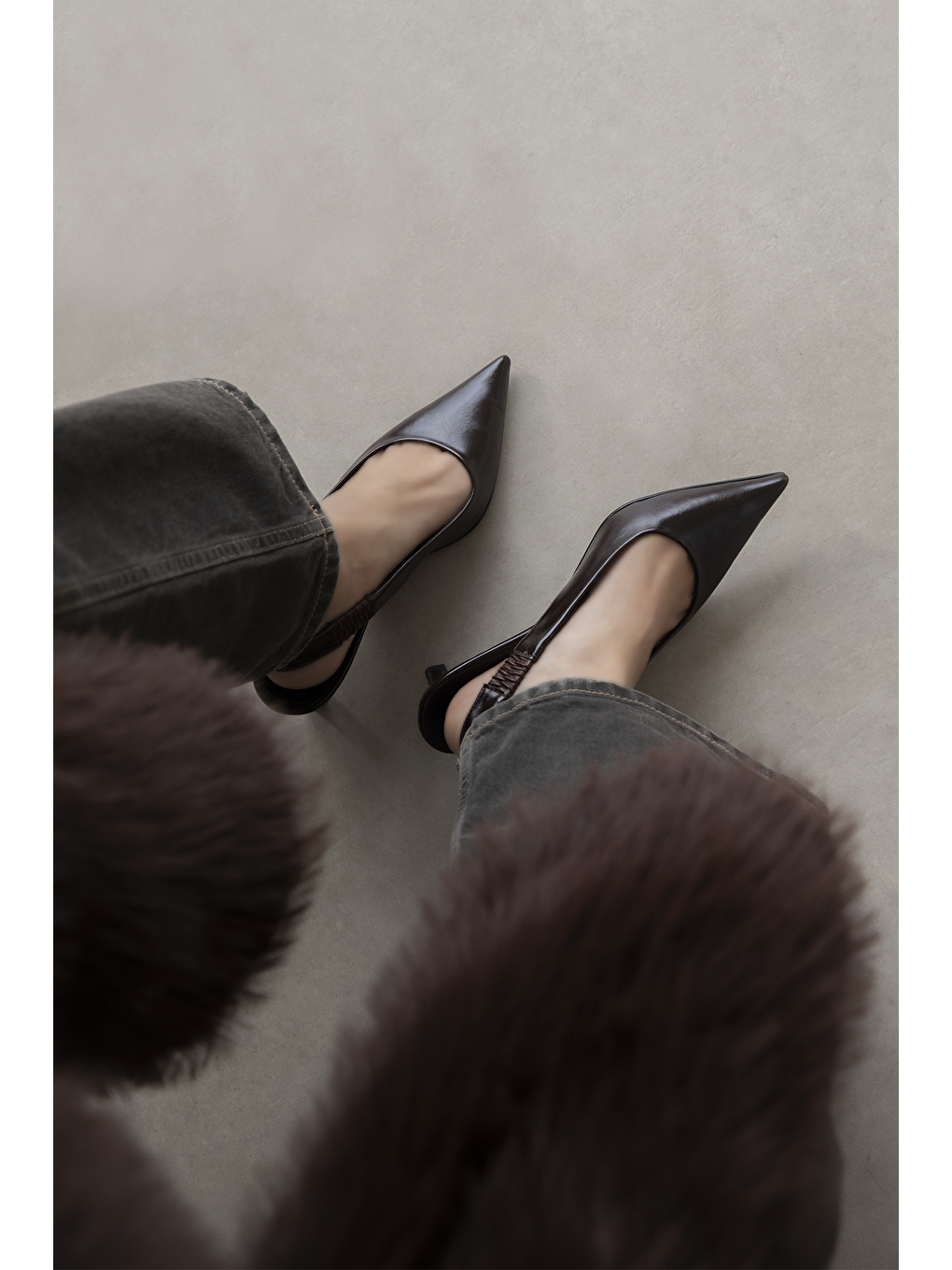 Kahverengi Costa  Kadın Topuklu Kırışık Deri Ayakkabı Kahve-2