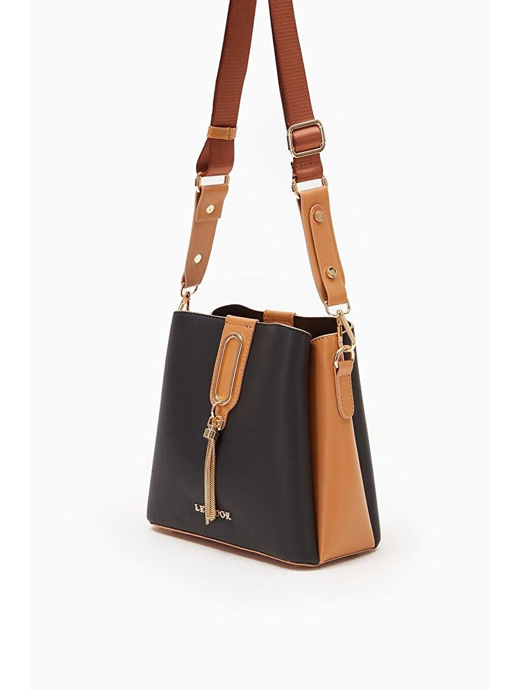 Siyah Camel Kadın El ve Omuz Çantası 930126-3