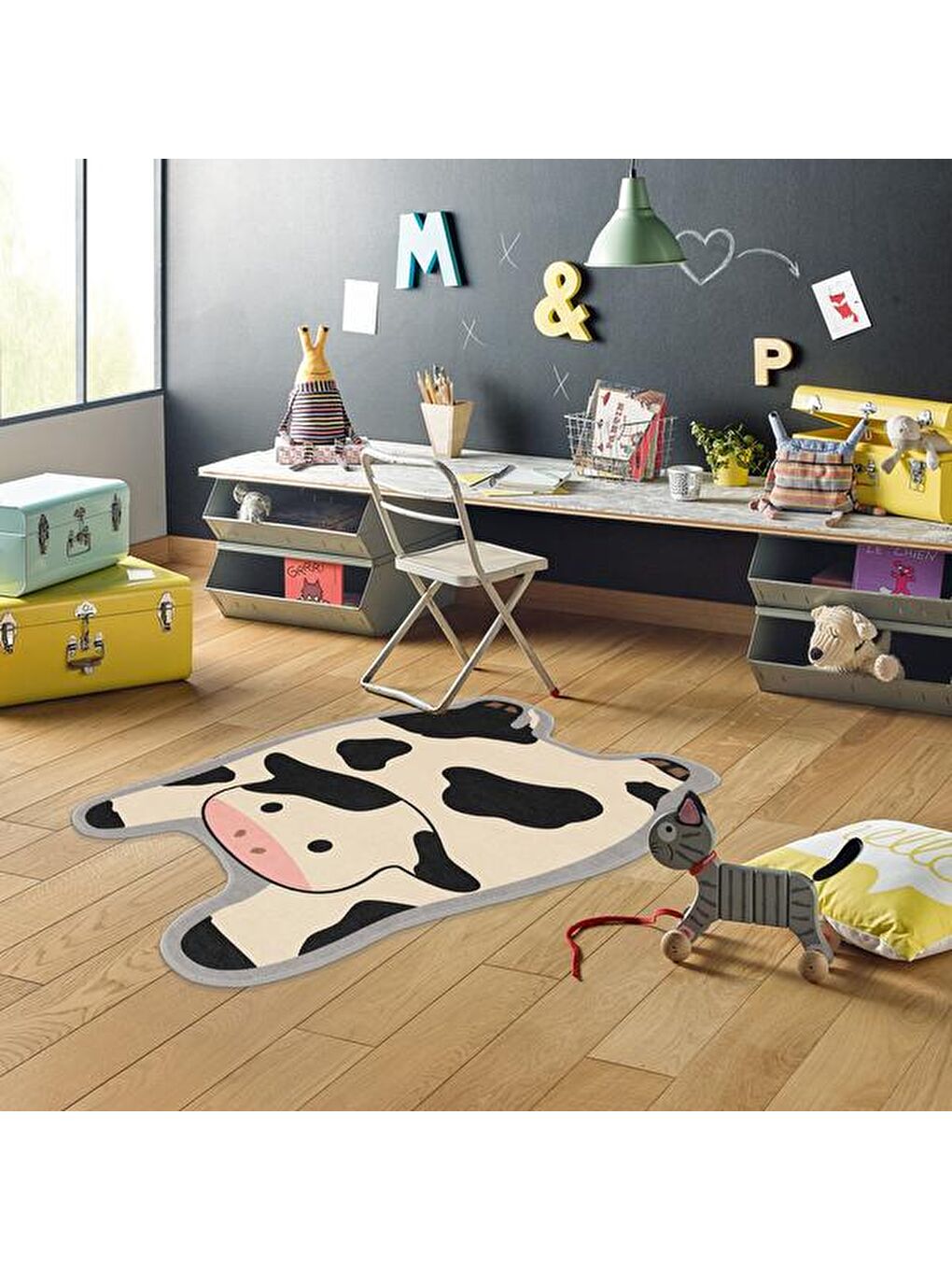 Nuvomon Karişik İnek Figürlü Çocuk Halısı - 80x150 cm