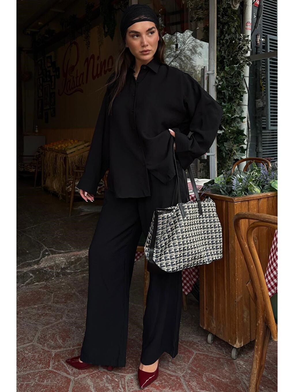 Siyah Soft Touch Modal Gömlekli Takım Mg2742-1