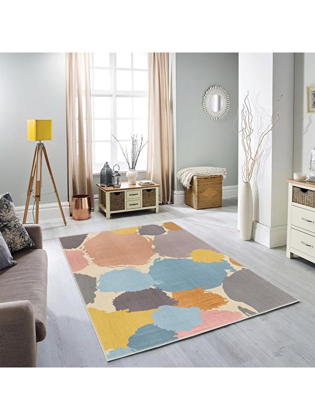 Karışık Renkli Dekoratif Halı - 120x180 cm