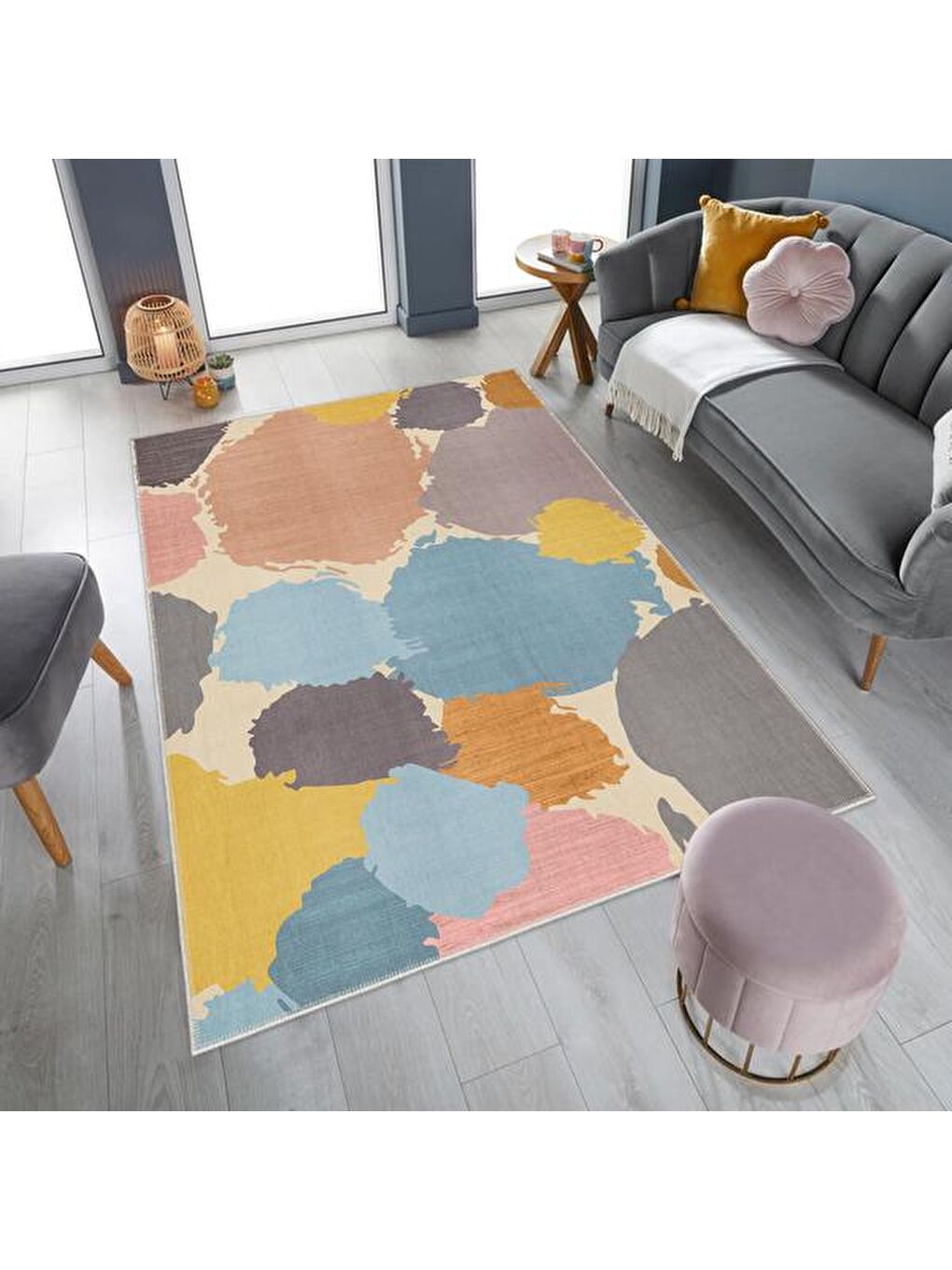 Karışık Renkli Dekoratif Halı - 120x180 cm-5