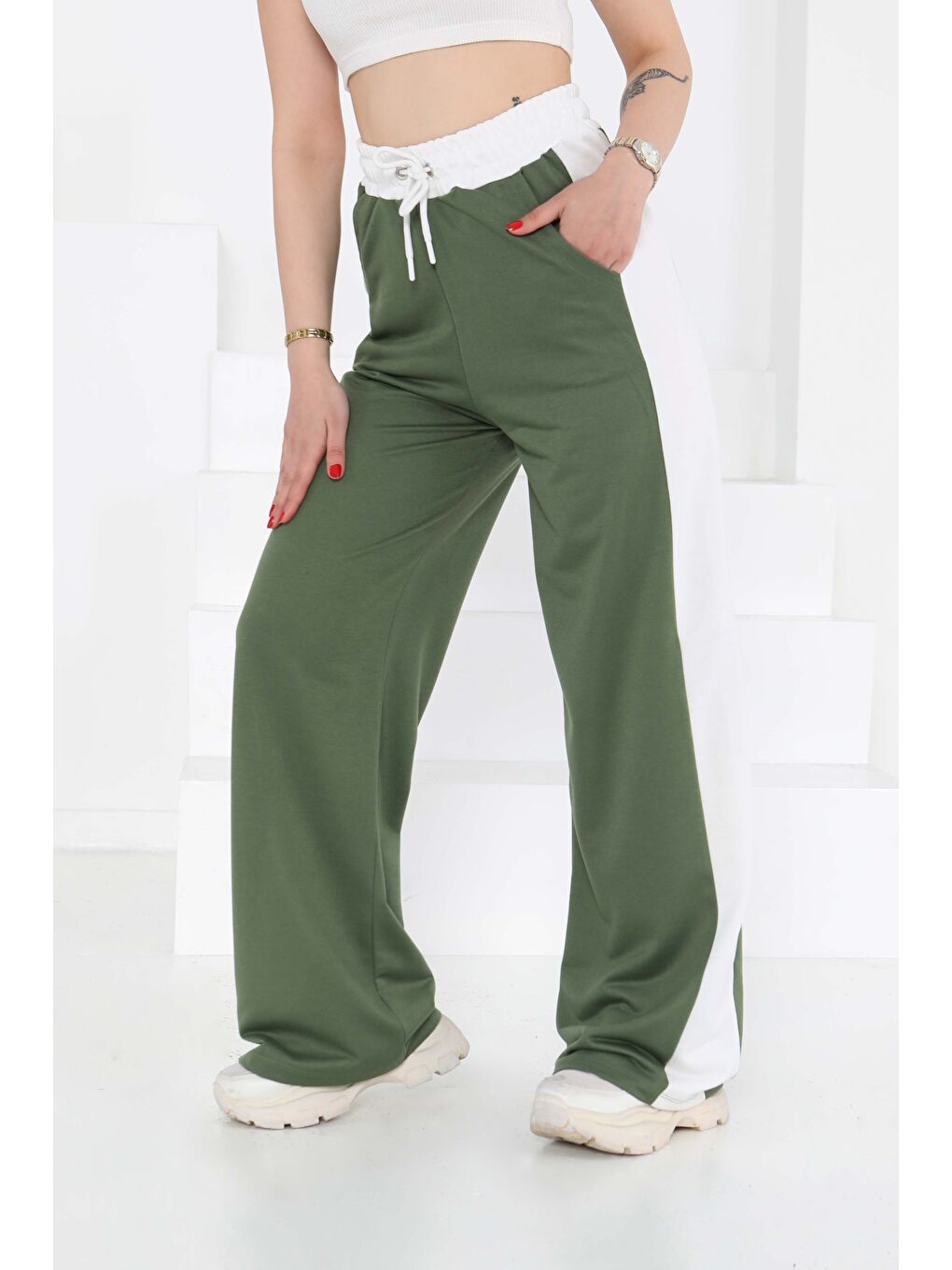 Garnili Bol Pantolon Haki - 27137-3