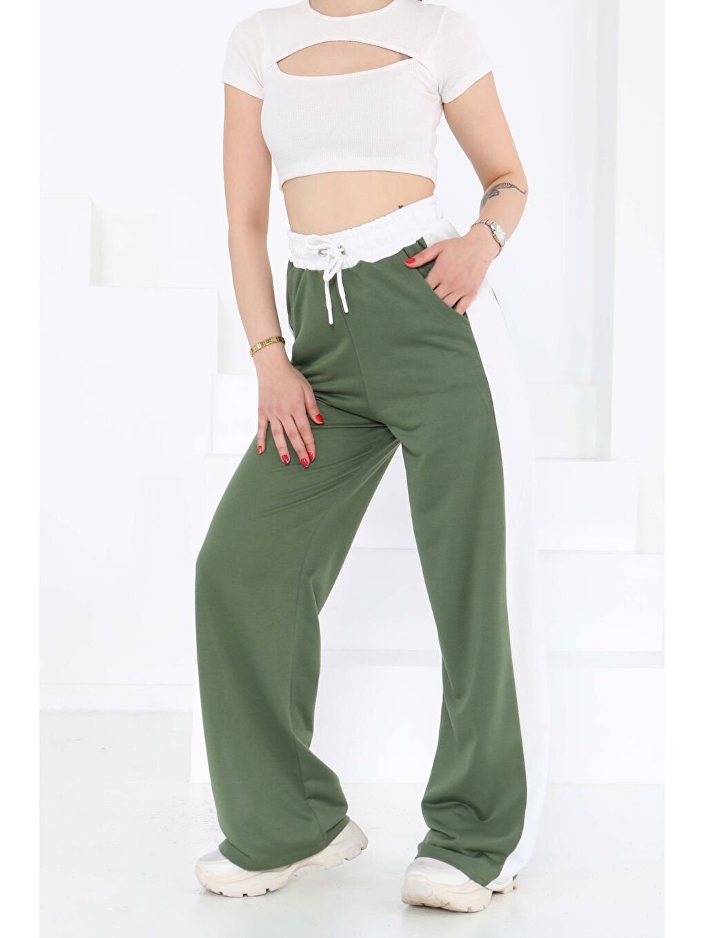 Garnili Bol Pantolon Haki - 27137-4