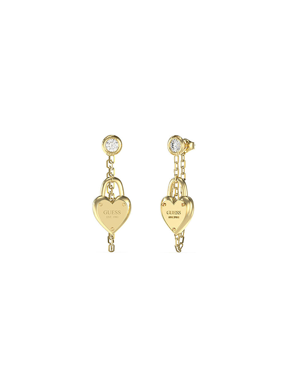 Sarı JGUJUBE04212JWYGTU Kalpli Kadın Küpe