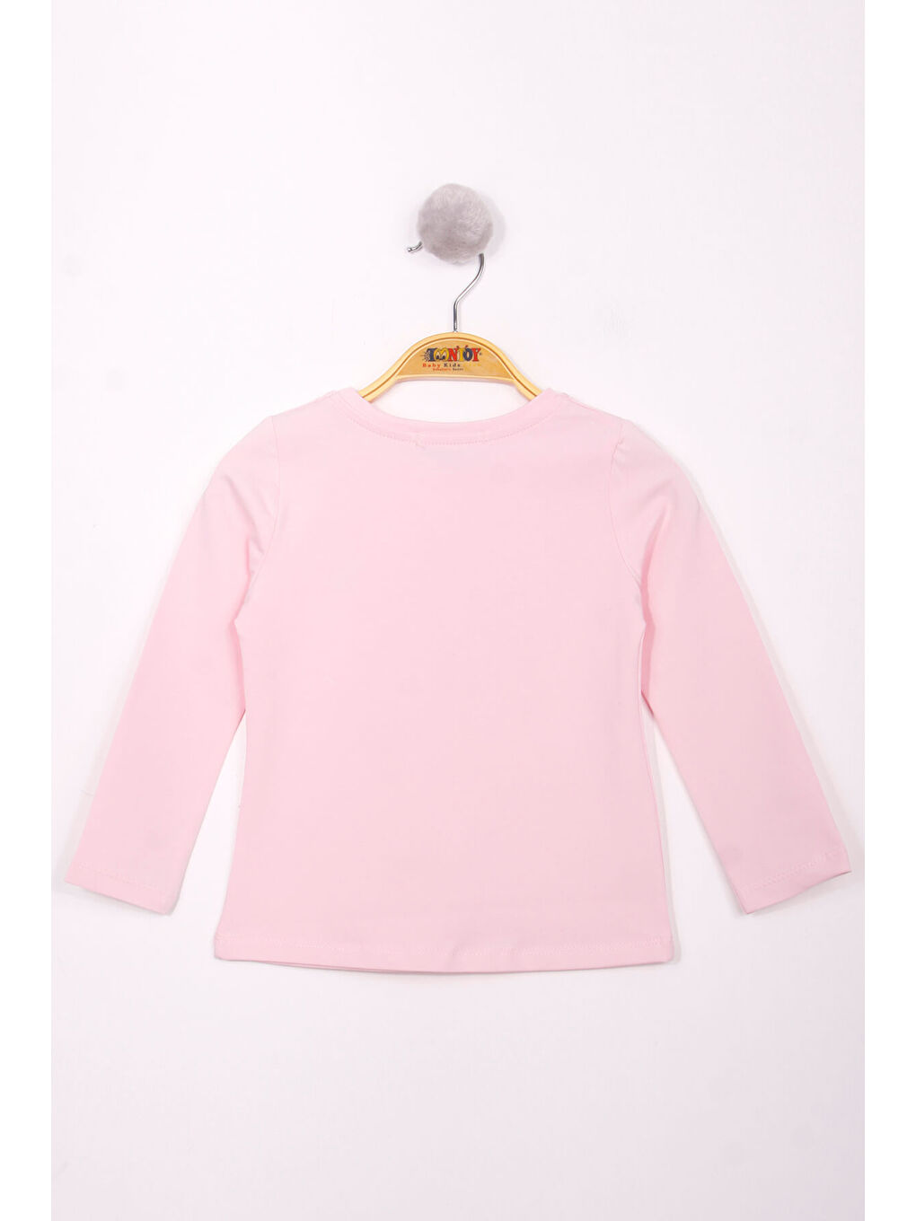 Pembe Kız Çocuk Göğsü Nakışlı T-Shirt-1