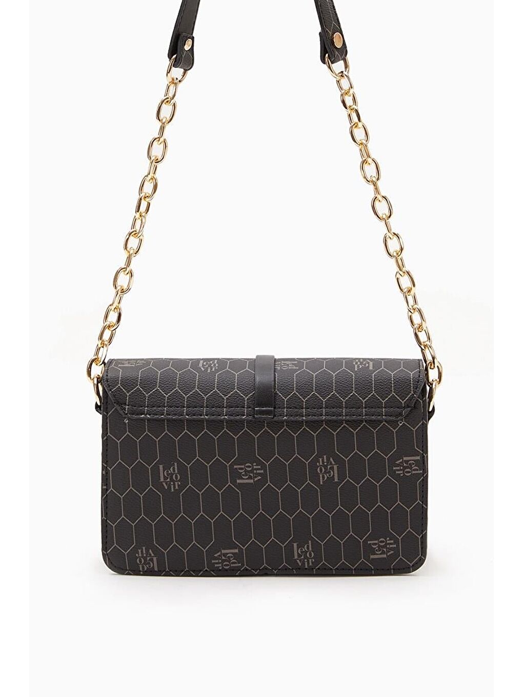 Siyah Petek Baskılı Omuz Çantası 930088-1