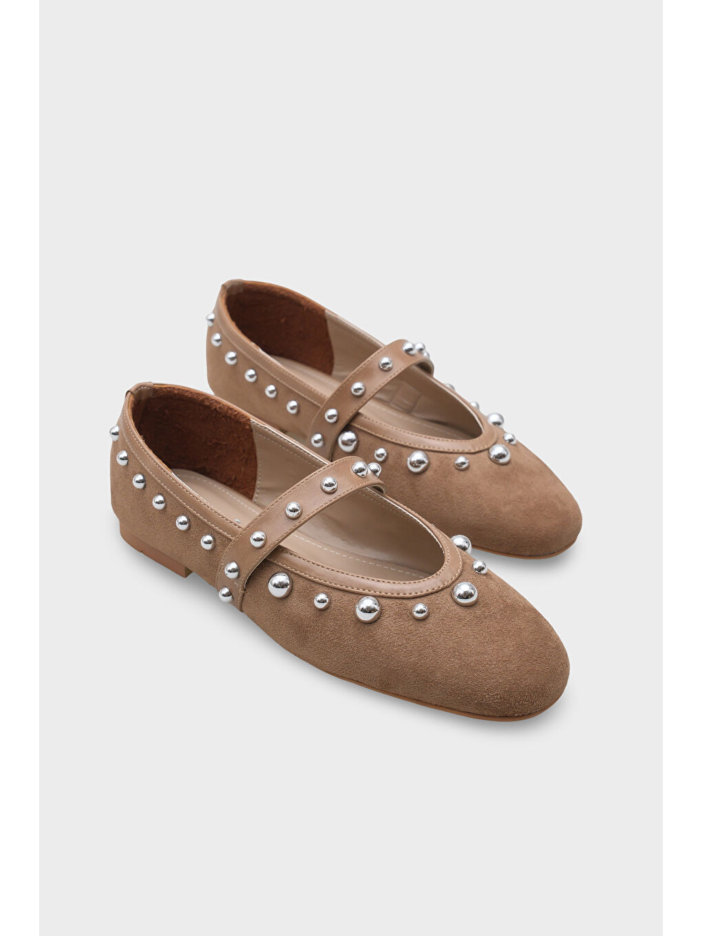 Bej Ruthie Zımbalı Süet Görünümlü Babet-1