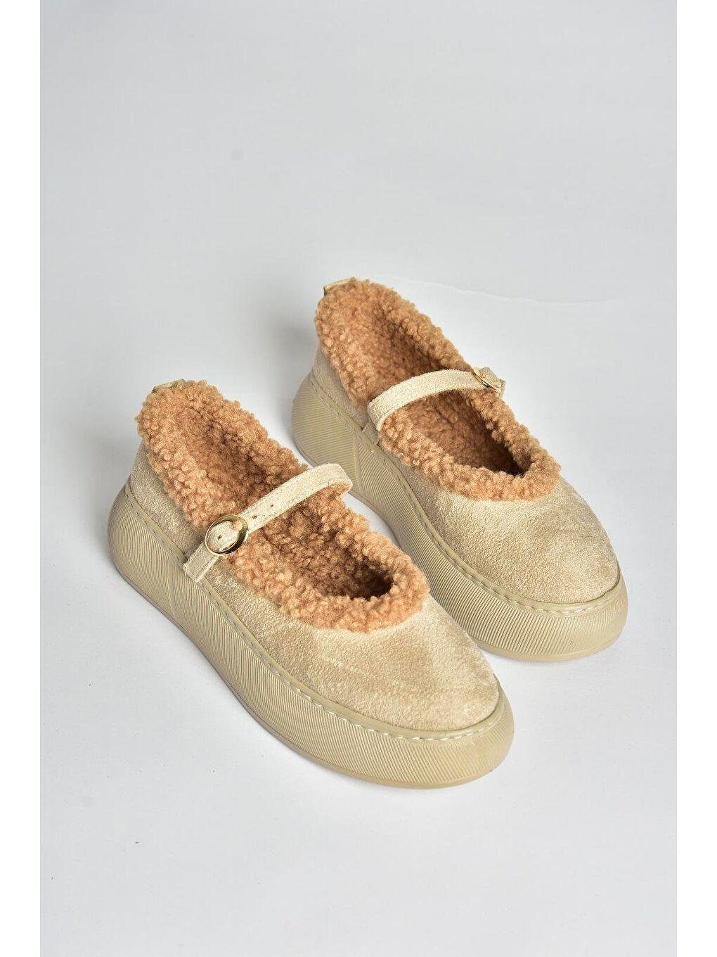 Bej Kadın Kışlık Babet Ayakkabı V811269502-6