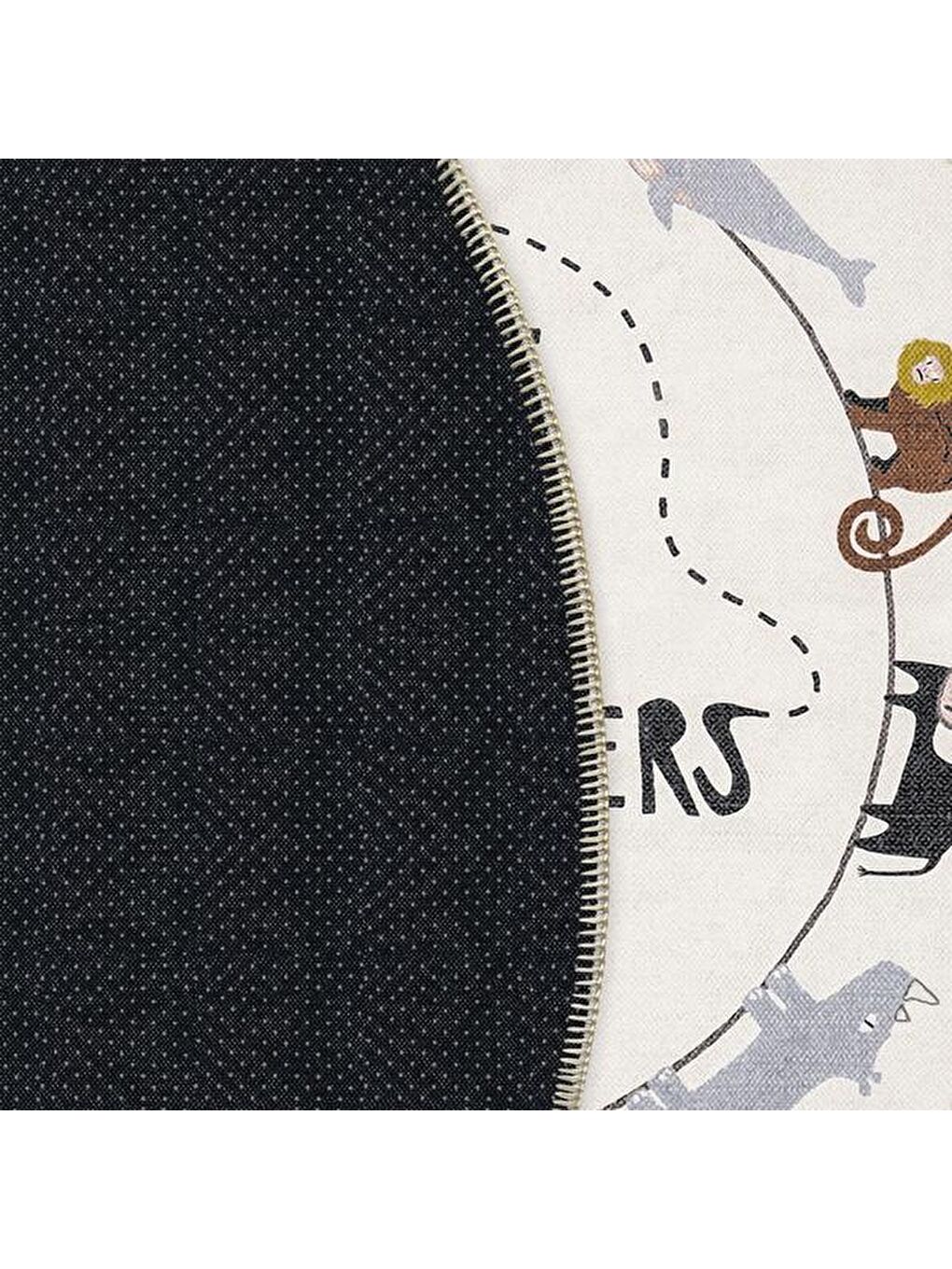 Ekru Hayvan Figürlü Çocuk Halısı - 110x110 cm-5