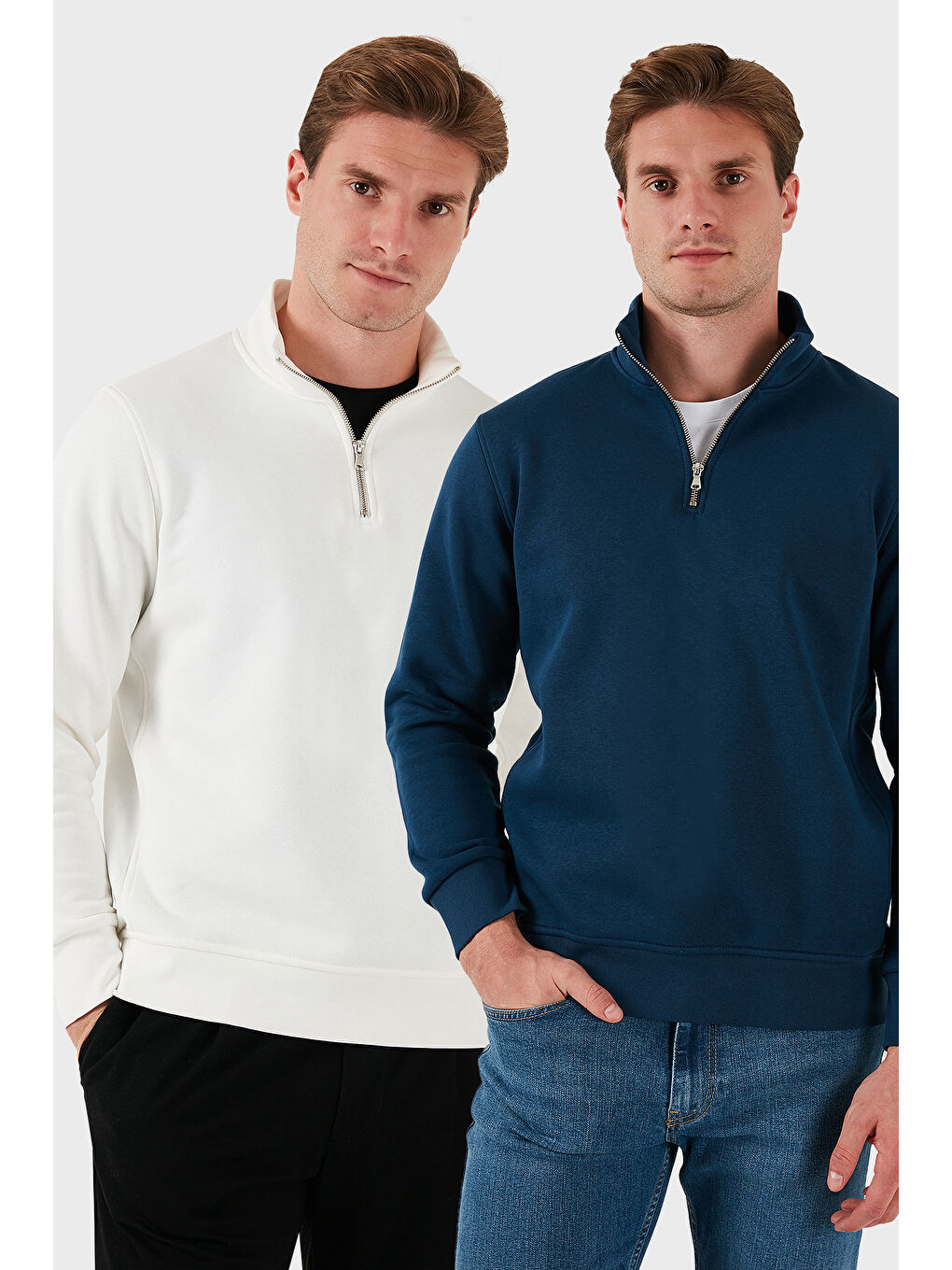 Lila Pamuklu Regular Fit Dik Yaka 2'li Paket Sweat 59052592S2