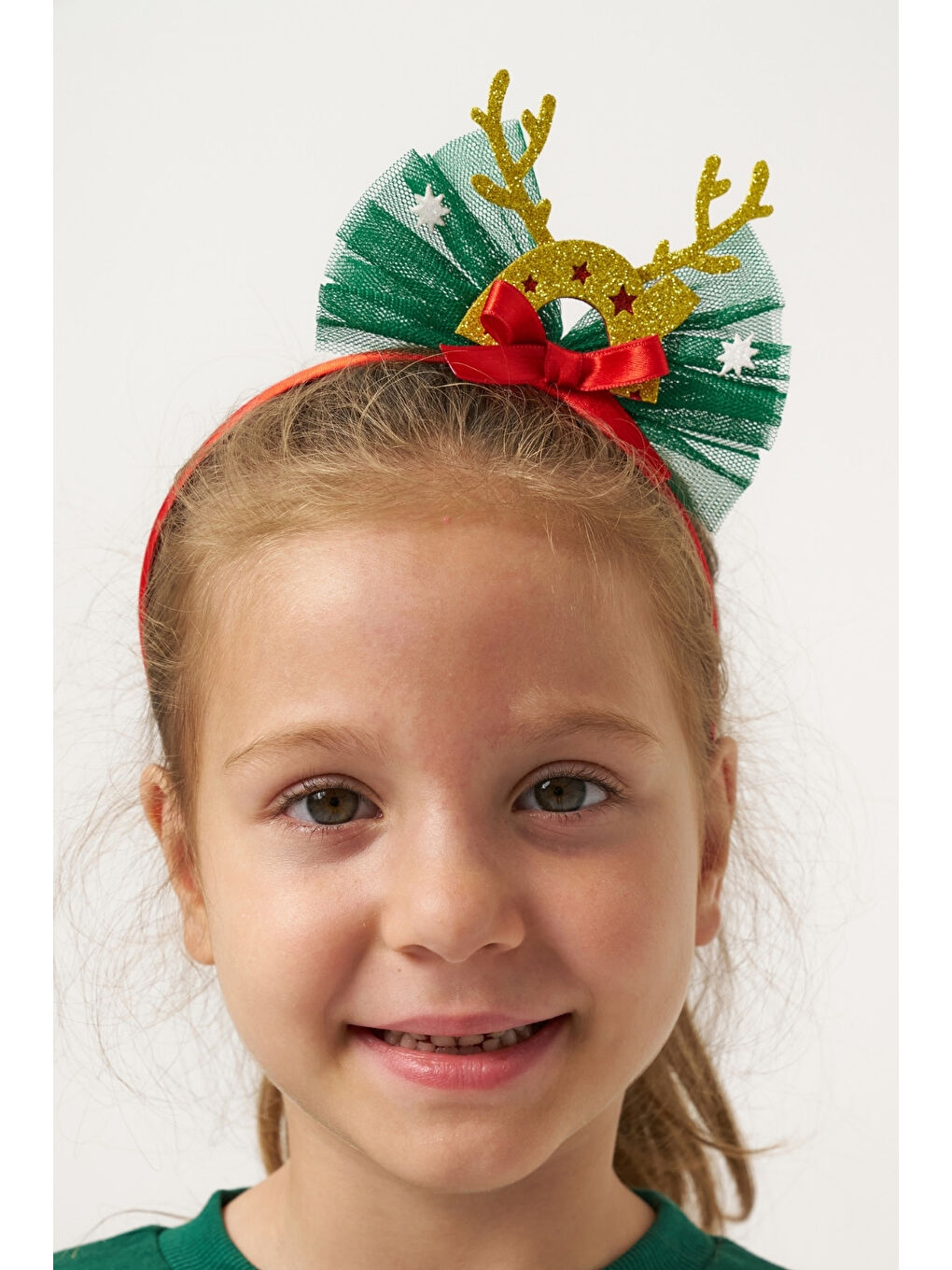 Yeşil  Joy Baskılı Tül Etekli Kız Çocuk Elbise - Fragile-5