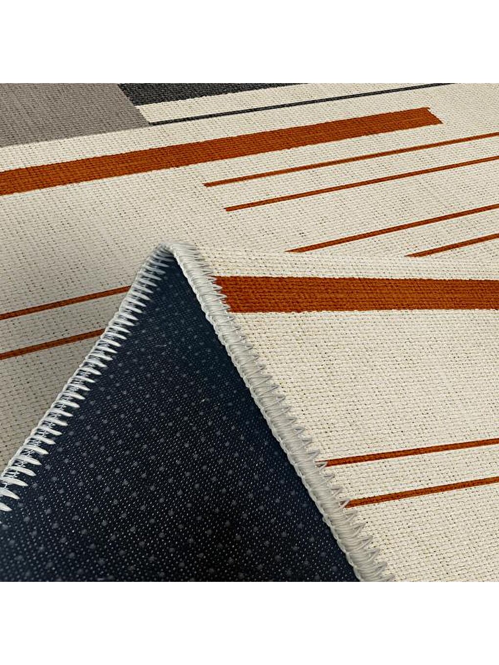 Nuvomon Karişik Çizgili Dekoratif Halı - 160x230 cm - 1