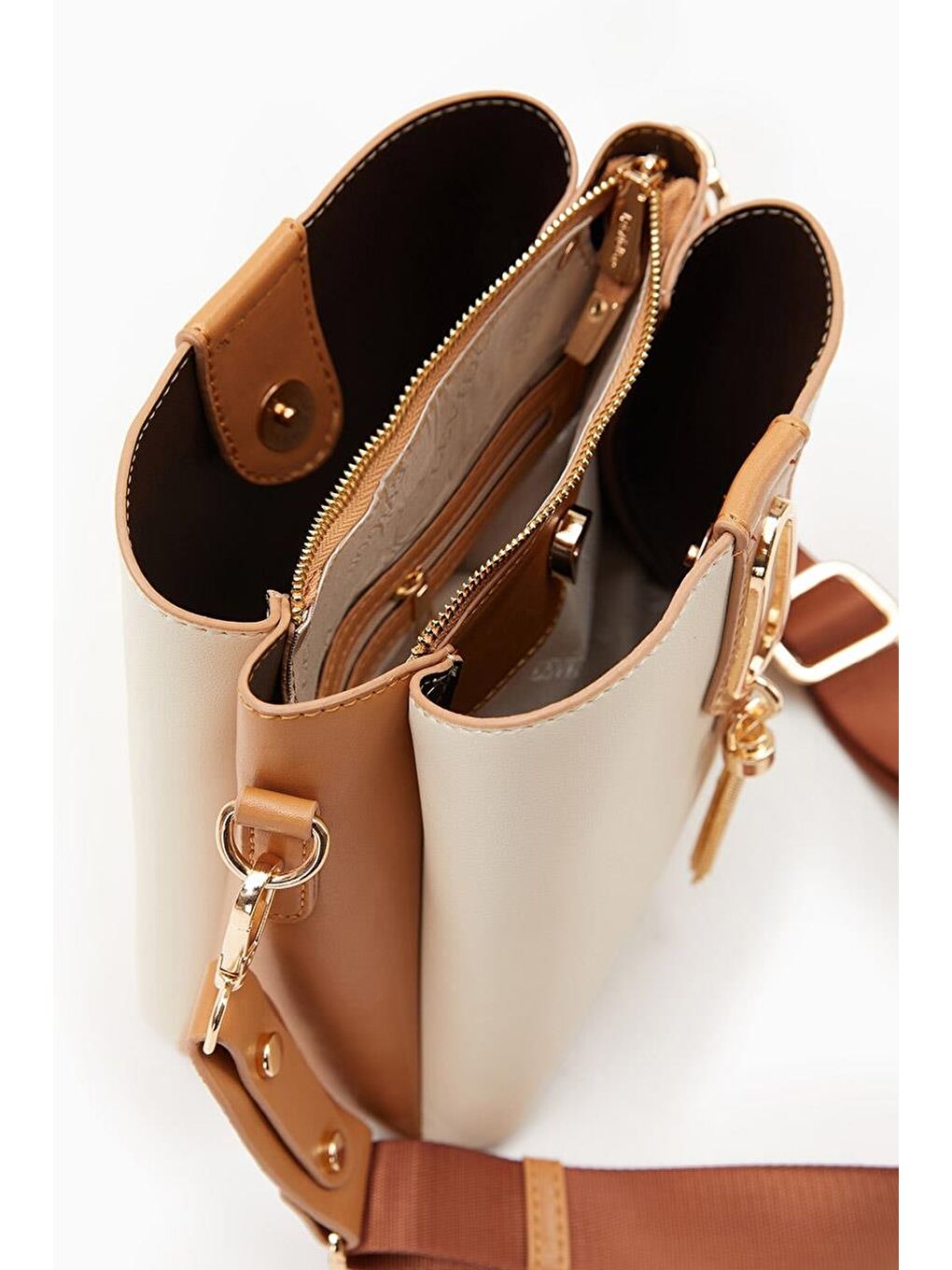 Bej-Camel Kadın El ve Omuz Çantası 930126-2