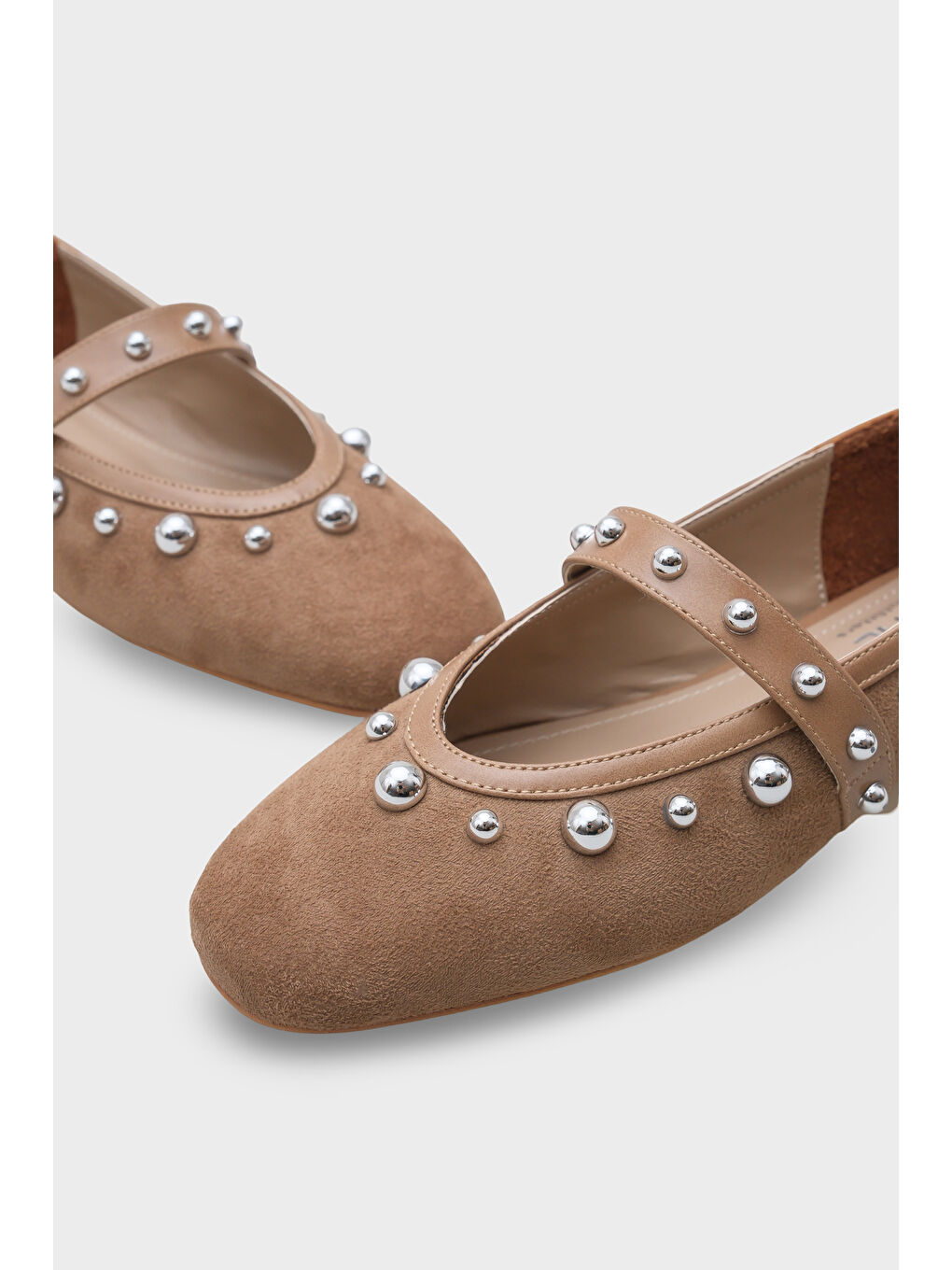 Bej Ruthie Zımbalı Süet Görünümlü Babet-4