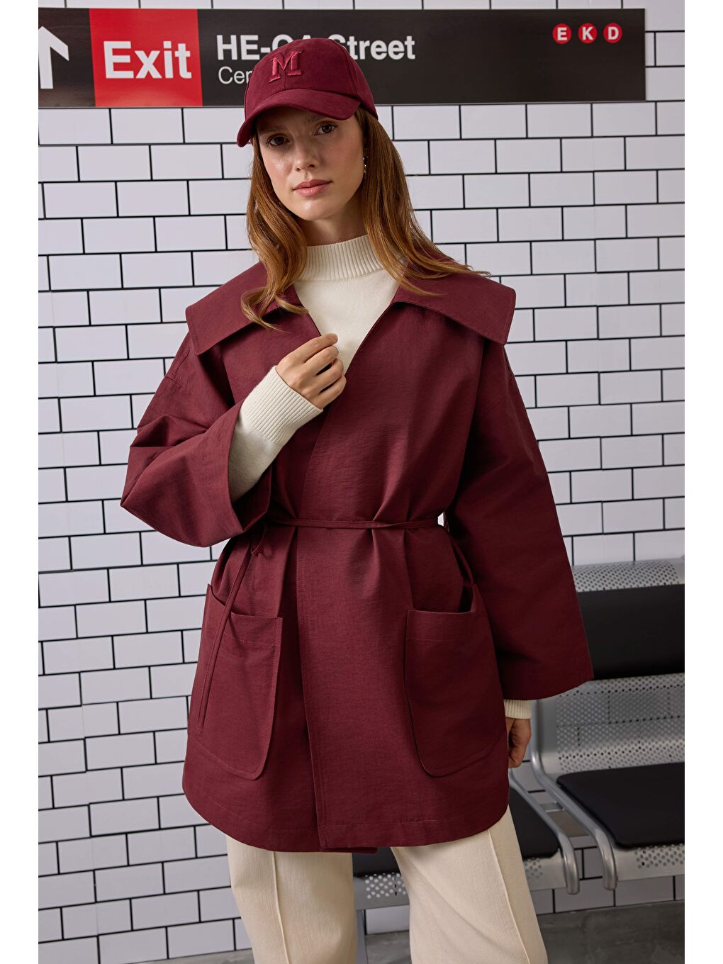 Kimono Ceket Bordo-1