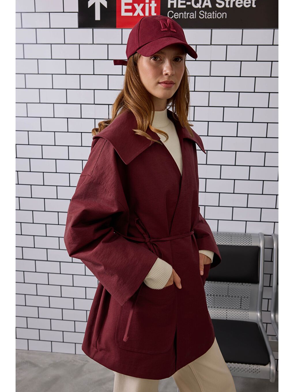 Kimono Ceket Bordo-3