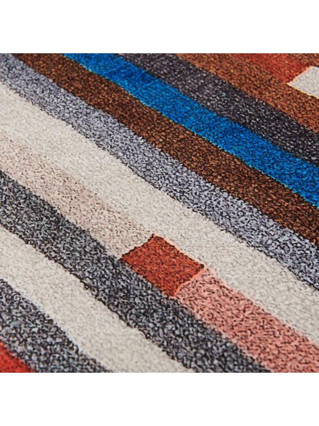 Karışık Desenli Yuvarlak Halı - Renkli - 90x90 cm-2