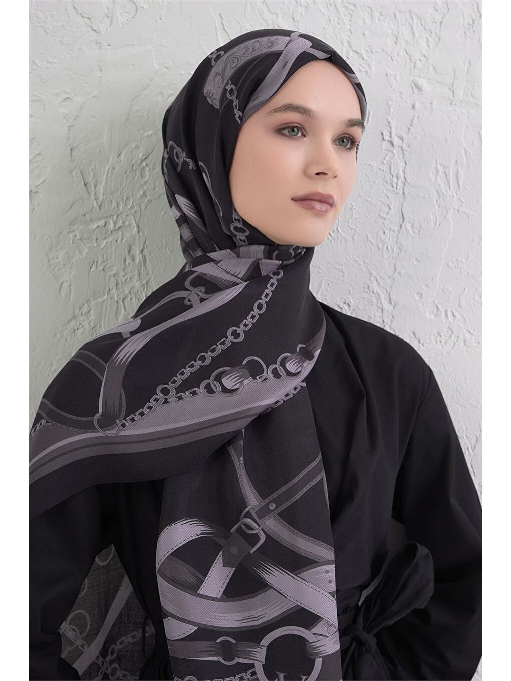 Siyah Yün İpek Harmony Şal 9315 84-3