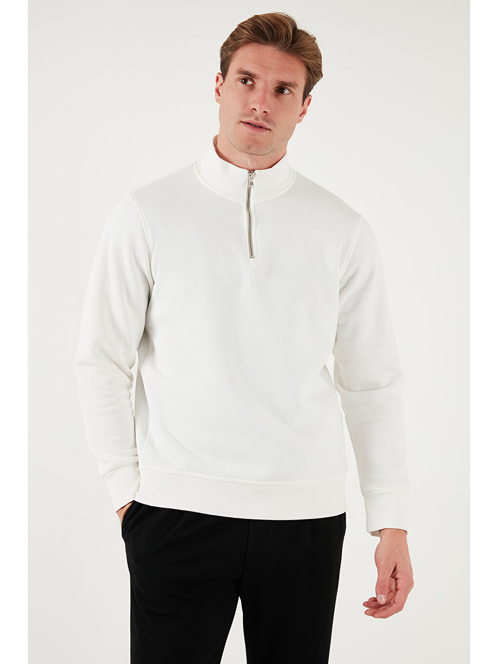 Lila Pamuklu Regular Fit Dik Yaka 2'li Paket Sweat 59052592S2-2