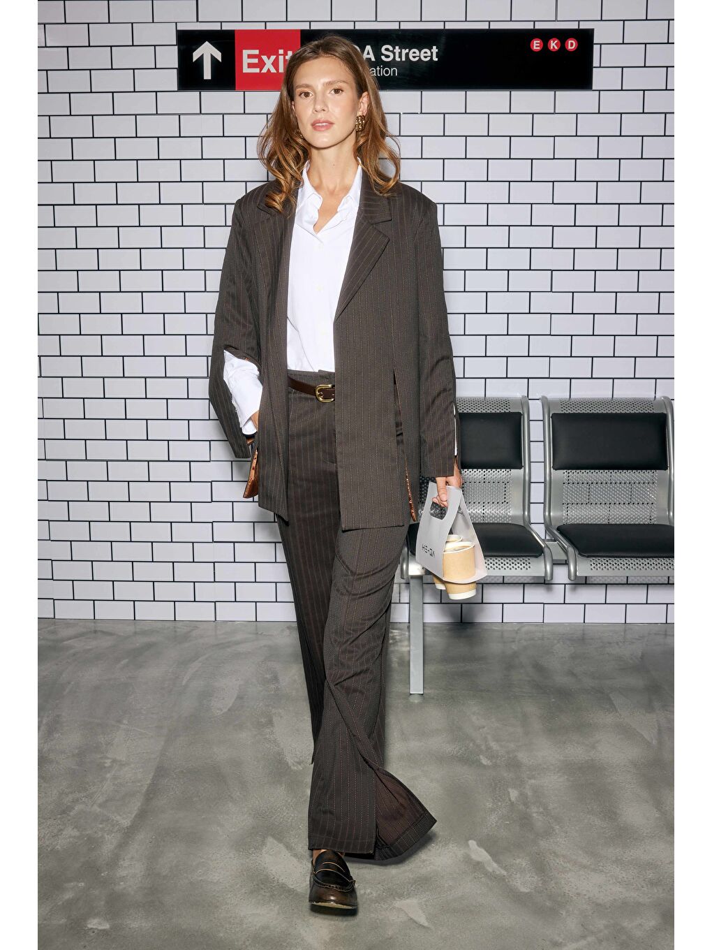 Kahverengi Yırtmaç Detaylı Ceket Acı Kahve