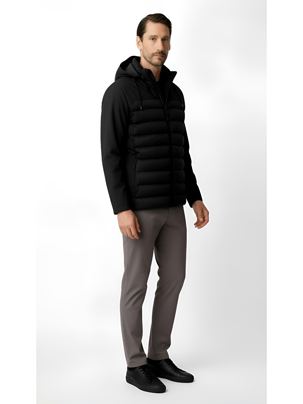 Erkek Siyah Şişme Mont-2