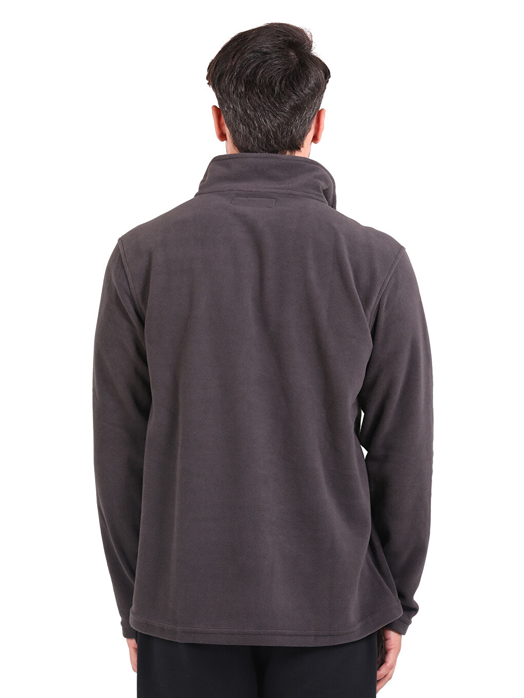 Ekru Erkek Polar Dik Yaka Sweatshirt-2