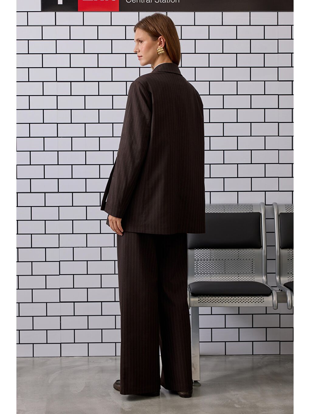 Kahverengi Yırtmaç Detaylı Ceket Acı Kahve-4