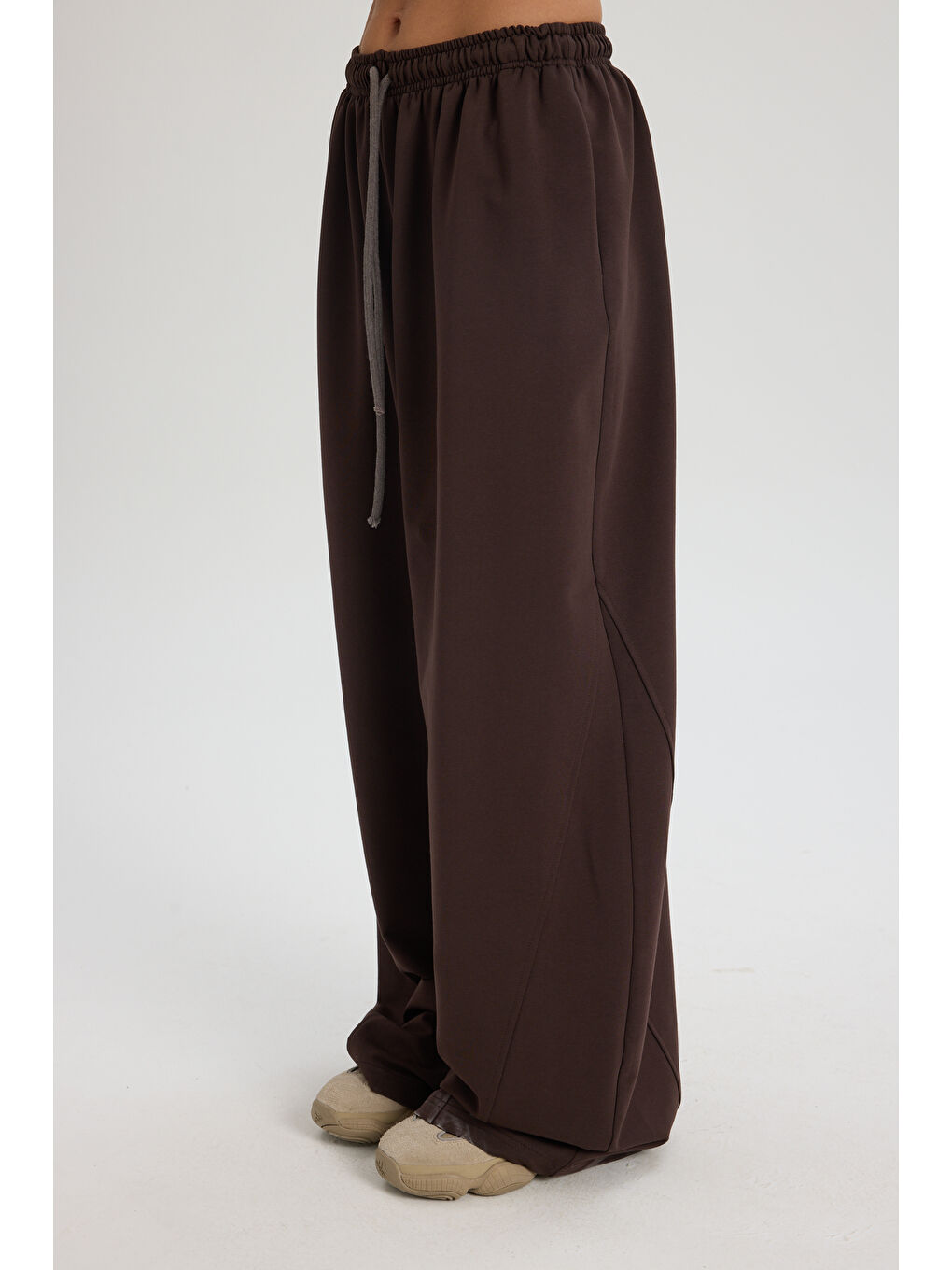 Kahverengi Scarlet Kahve Crop Eşofman Takım-3