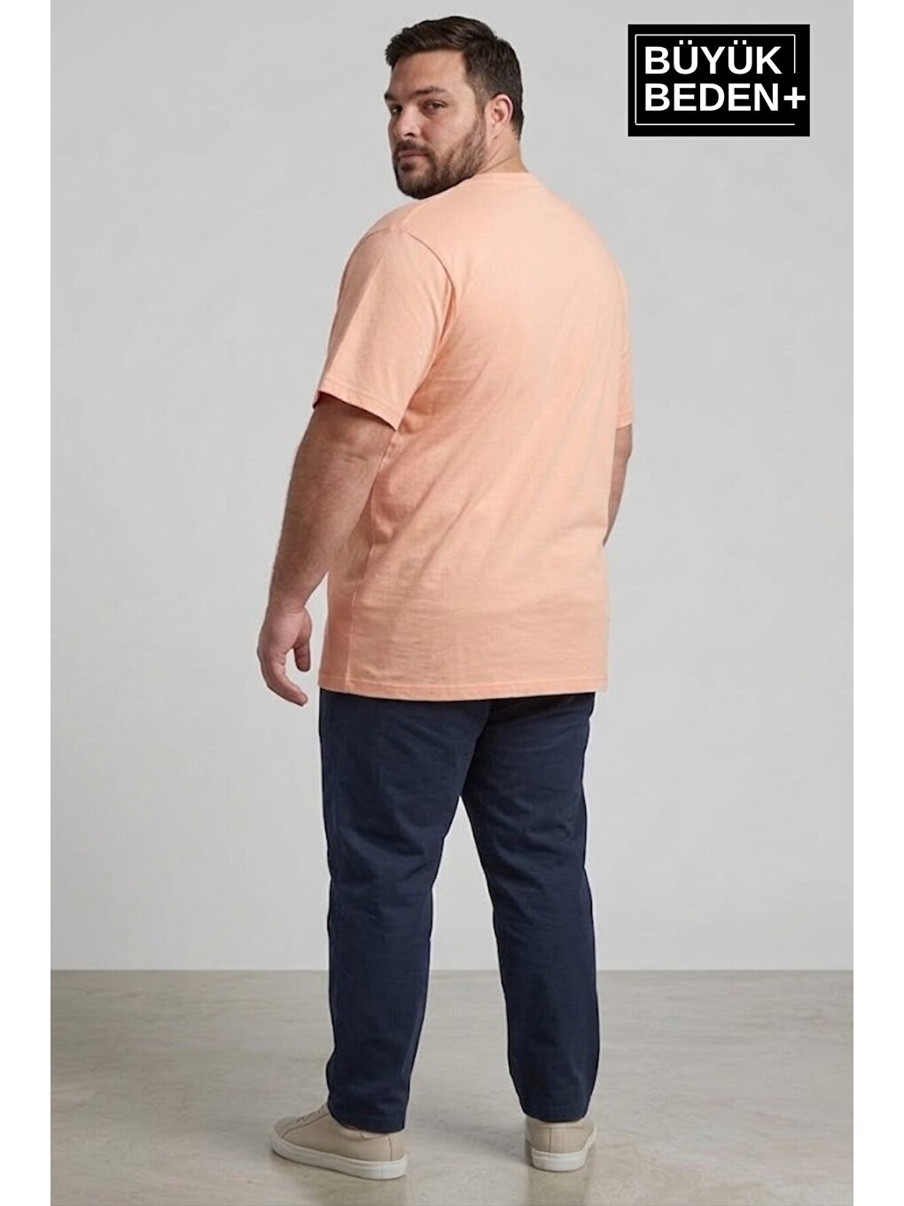 Turuncu Erkek Büyük Beden Brooklyn 1970 Baskılı 3xl-6xl Bisiklet Yaka Tshırt Spr26bts510-03-1