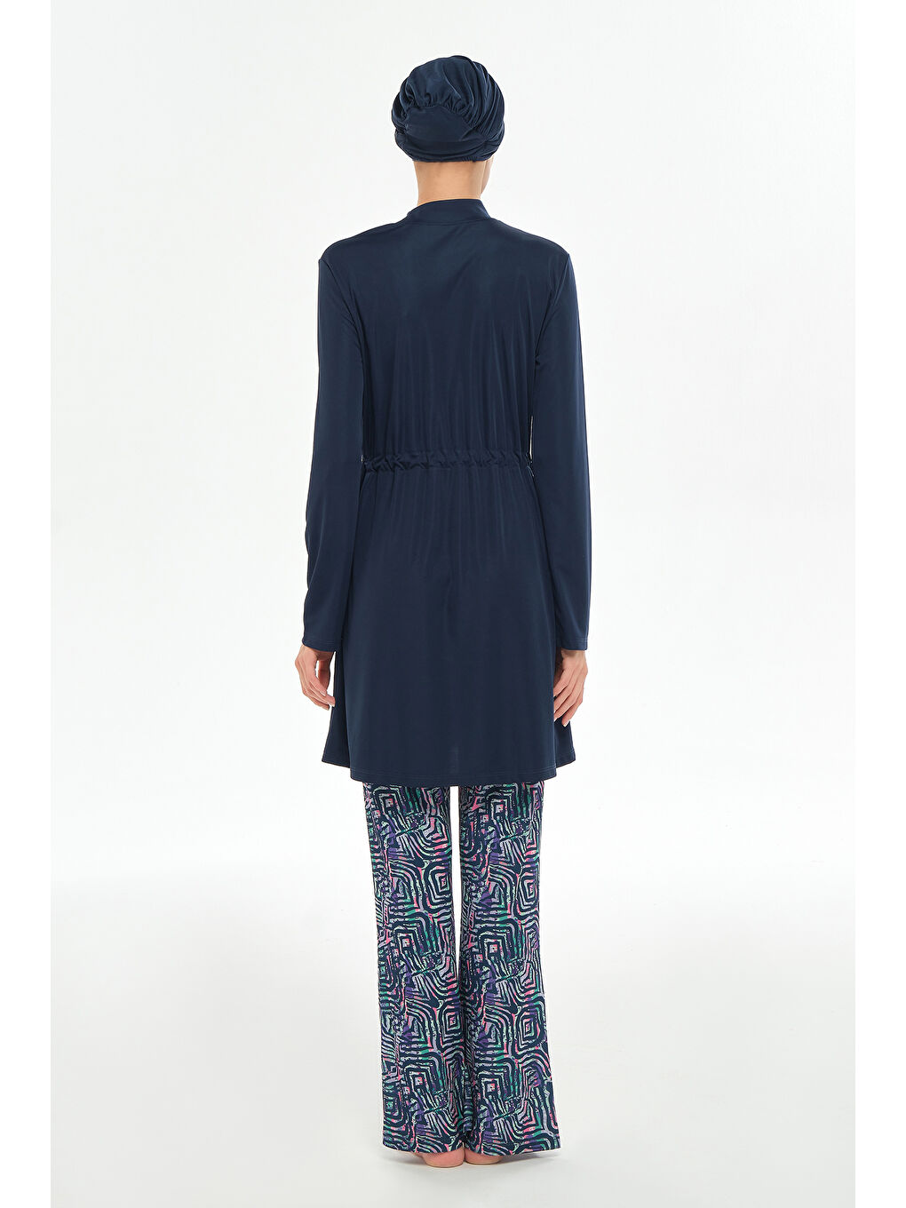 Bol Paça Elastanlı Tam Kapalı Tesettür Mayo 3125 Koyu Lacivert-4