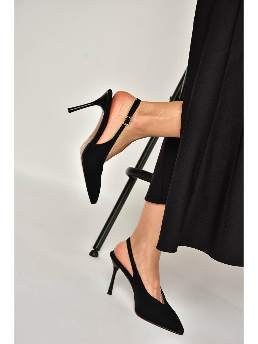 Siyah Kadın Topuklu Ayakkabı Y676090504-2