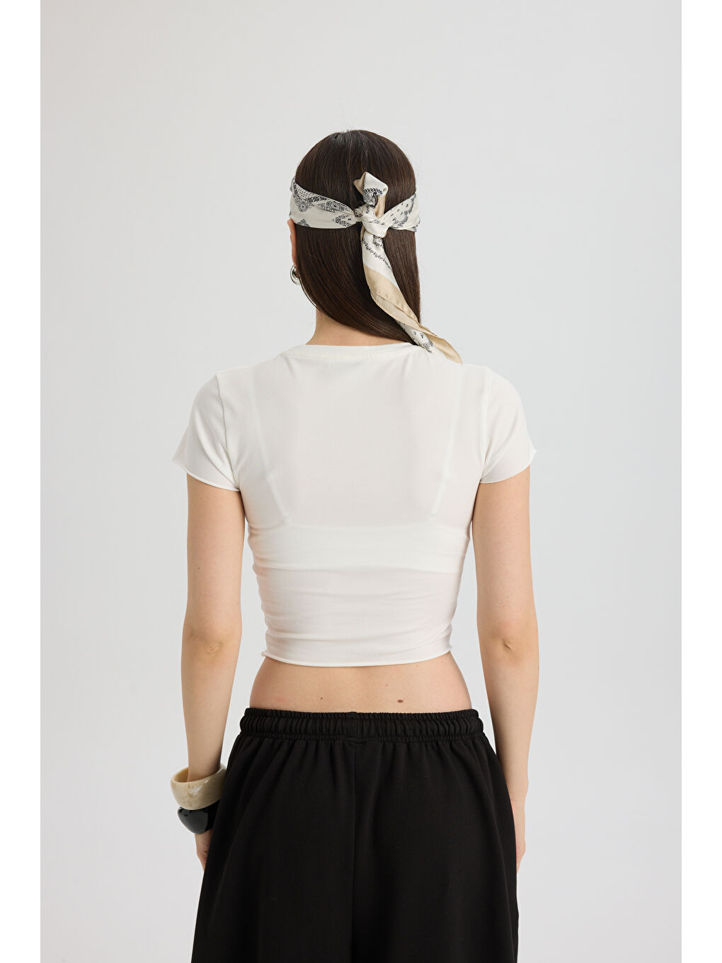 Scarlet Siyah Crop Eşofman Takım-4